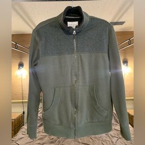 Women’s Weatherproof Vintage Hunter Green thick Zip Up Sweater with Wool Collar